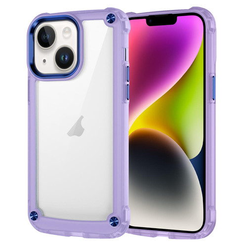 For iPhone 14 Skin Feel TPU + PC Phone Case(Transparent Purple)