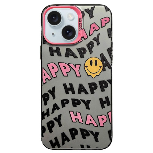 For iPhone 15 English Characters PC Phone Case(Little Smiley Face)