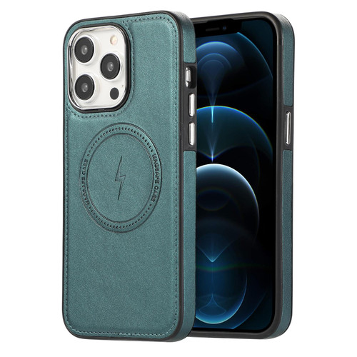 For iPhone 12 Pro Max Side Leather Magsafe Phone Case(Green) For iPhone 12 Pro Max Side Leather Magsafe Phone Case(Green)