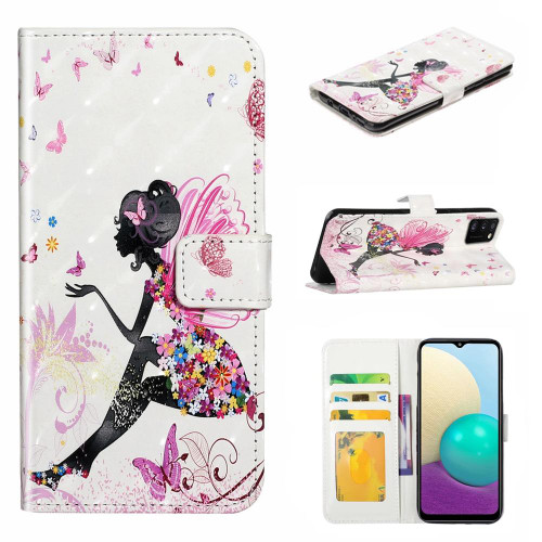 For Samsung Galaxy A41 Oil Embossed 3D Drawing Leather Phone Case(Flower Fairy)