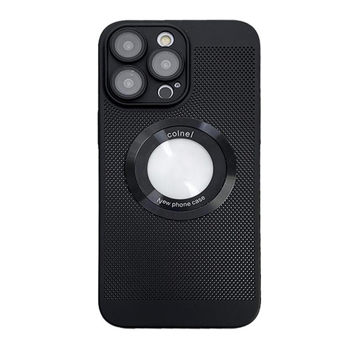For iPhone 13 Pro Cooling MagSafe Magnifier Phone Case(Black)