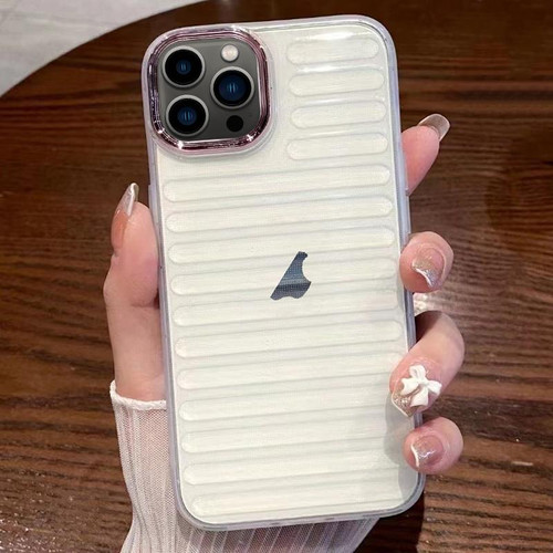 For iPhone 13 Pro Max Striped Electroplating TPU Transparent Phone Case(Transparent White) For iPhone 13 Pro Max Striped Electroplating TPU Transparent Phone Case(Transparent White)