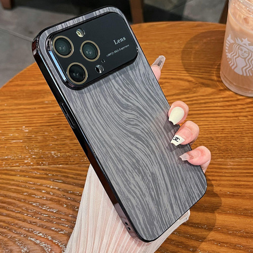 For iPhone 11 Pro Wood Grain Large Window Electroplated + Acrylic Phone Case(Black) For iPhone 11 Pro Wood Grain Large Window Electroplated + Acrylic Phone Case(Black)