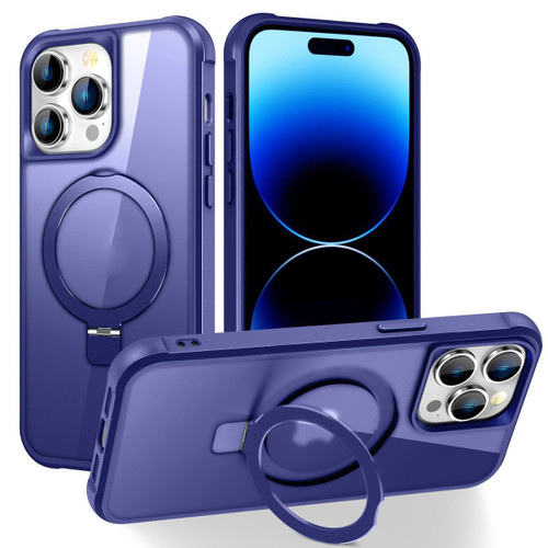 For iPhone 14 Pro Max MagSafe Magnetic Holder Phone Case(Klein Blue)