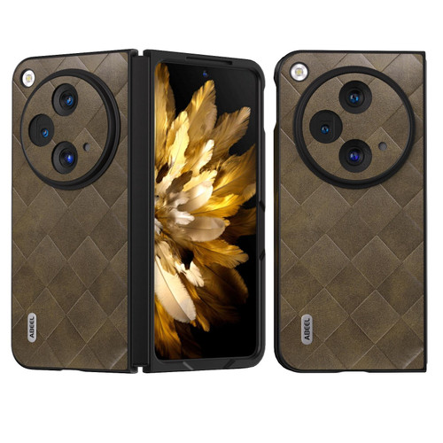 For OPPO Find N3 ABEEL Weave Plaid PU Phone Case(Green)