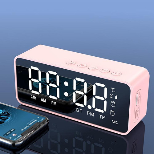 ZXL-G50 Mini Mirror Alarm Bluetooth Speaker Support TF Card(Pink)