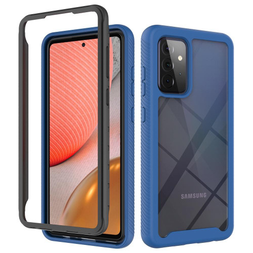 For Samsung Galaxy A72 5G / 4G Starry Sky Solid Color Series Shockproof PC + TPU Protective Case(Navy Blue)
