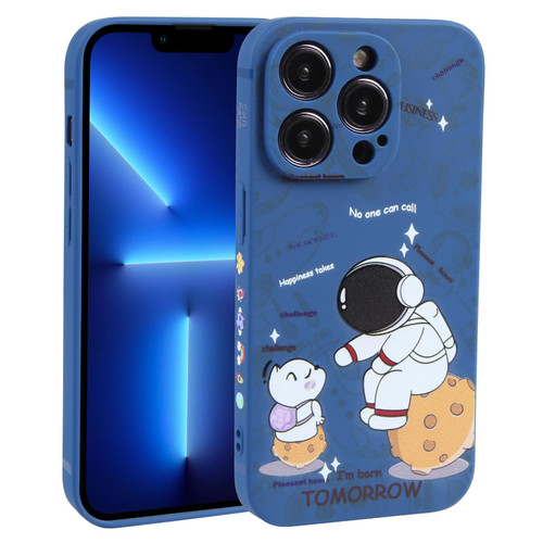 For iPhone 13 Pro Astronaut Pattern Frosted TPU Phone Case(Blue)