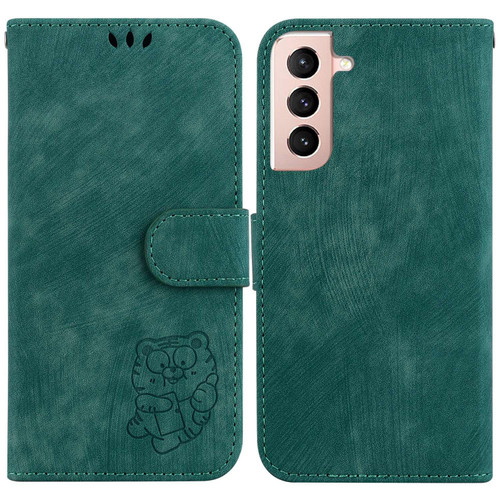 For Samsung Galaxy S22 5G Little Tiger Embossed Leather Phone Case(Green) For Samsung Galaxy S22 5G Little Tiger Embossed Leather Phone Case(Green)