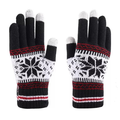 Multifunctional Three Fingers Touch Screen Wool Warm Gloves, For iPhone, Galaxy, Huawei, Xiaomi, LG, HTC and Other Smart Phones(Black)