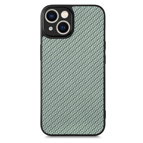 For iPhone 13 Pro Max Carbon Fiber Texture Leather Back Cover Phone Case(Green)