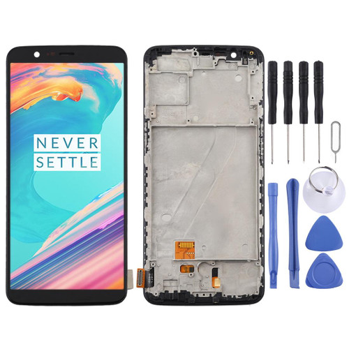 For OnePlus 5T A5010 TFT Material LCD Screen and Digitizer Full Assembly with Frame (Black)
