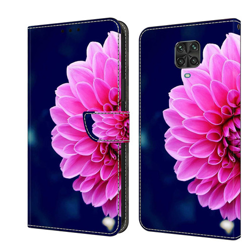 For Xiaomi Redmi Note 9 Pro Crystal 3D Shockproof Protective Leather Phone Case(Pink Petals)
