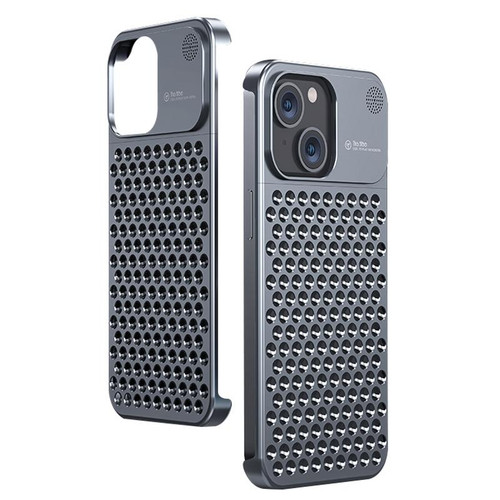 For iPhone 13 Aromatherapy Aluminum Alloy Cooling Phone Case(Grey)
