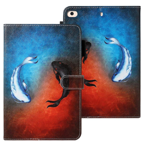 For iPad Mini 4 / 3 / 2 / 1 Cross Texture Painted Horizontal  Leather Case with Sleep / Wake-up Function & Card Slot & Holder & Wallet(Fish)