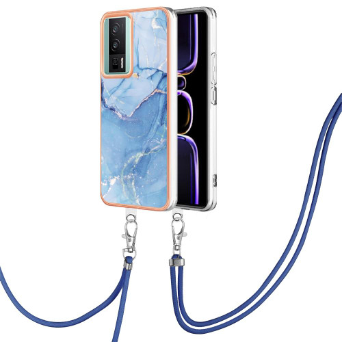 For Xiaomi Poco F5 Pro 5G / Redmi K60 Electroplating Marble Dual-side IMD Phone Case with Lanyard(Blue 018) For Xiaomi Poco F5 Pro 5G / Redmi K60 Electroplating Marble Dual-side IMD Phone Case with Lanyard(Blue 018)