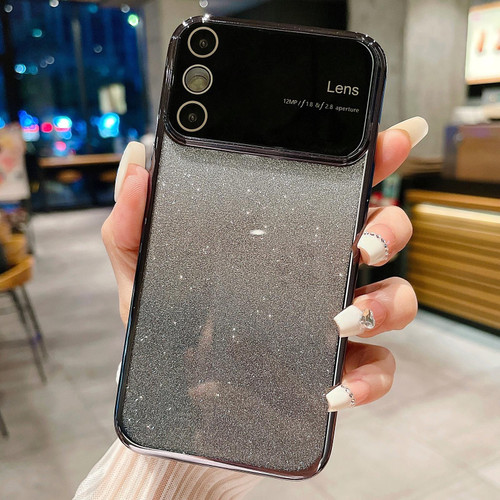 For iPhone XS Max Electroplating TPU Gradient Phone Case(Black)