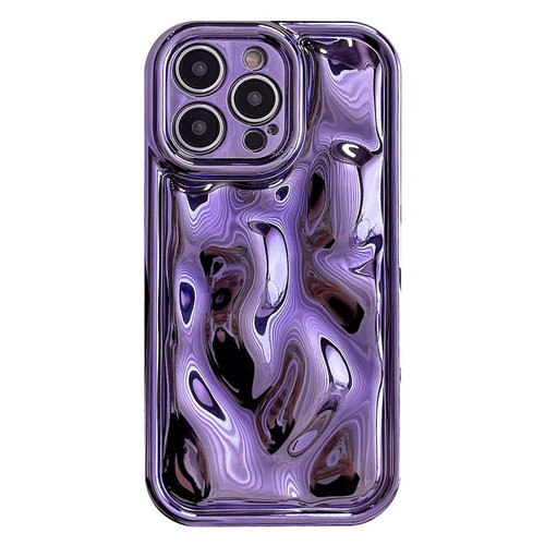 For iPhone 14 Pro Electroplating Meteorite Texture TPU Phone Case(Purple)