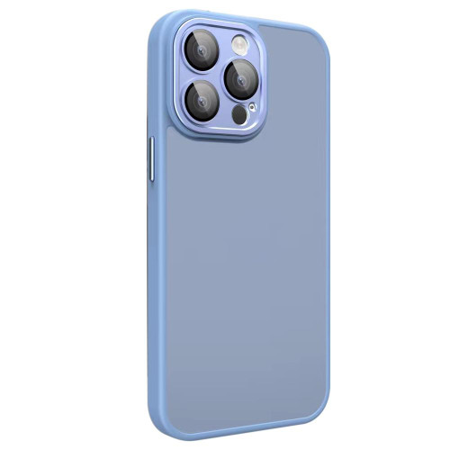 For iPhone 14 Pro All-inclusive TPU Edge Acrylic Back Phone Case with Lens Film(Sierra Blue)