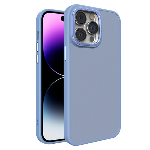 For iPhone 14 Pro All-inclusive TPU Edge Acrylic Back Phone Case(Sierra Blue)