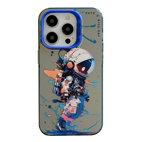 For iPhone 14 Pro Animal Pattern Oil Painting Series PC + TPU Phone Case(Tattered Astronaut)