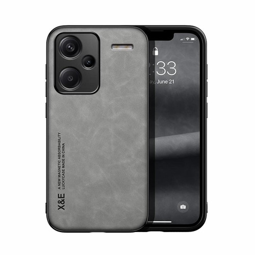 For Xiaomi Redmi Note 13 Pro+ Skin Feel Magnetic Leather Back Phone Case(Light Grey)