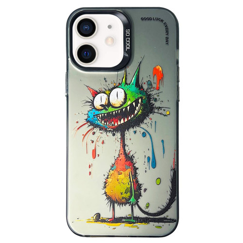 For iPhone 11 Double Layer Color Silver Series Animal Oil Painting Phone Case(Big Eyed Cat) For iPhone 11 Double Layer Color Silver Series Animal Oil Painting Phone Case(Big Eyed Cat)