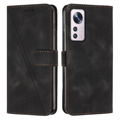 For Xiaomi 12 / 12S / 12X Dream Triangle Leather Phone Case with Lanyard(Black)