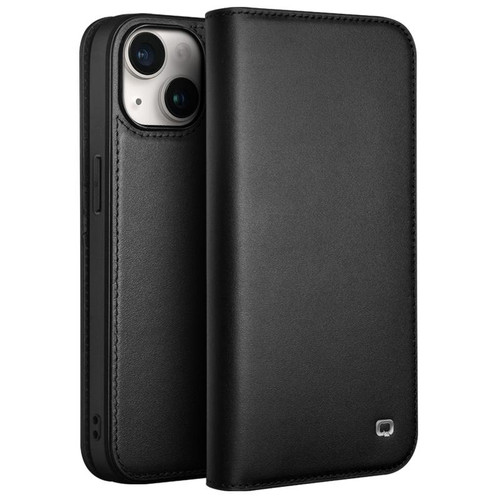 For iPhone 15 Plus QIALINO Classic Gen2 Genuine Leather Phone Case(Black)