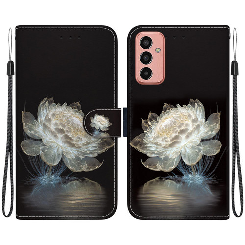 For Samsung Galaxy M13 4G Crystal Texture Colored Drawing Leather Phone Case(Crystal Peony) For Samsung Galaxy M13 4G Crystal Texture Colored Drawing Leather Phone Case(Crystal Peony)