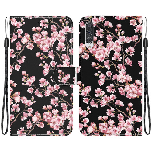 For Samsung Galaxy A70 / A70s Crystal Texture Colored Drawing Leather Phone Case(Plum Bossom)