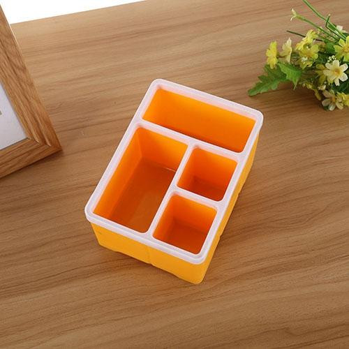 Desktop Storage Organizer Remote Control Caddy Holde for Desk Office Supplies(Yellow)