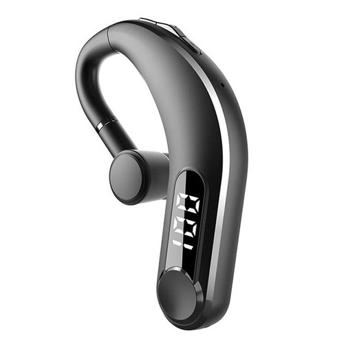 Ear-Mounted Waterproof Sports Smart Noise Reduction Bluetooth Earphones With LED Battery Display(Black)