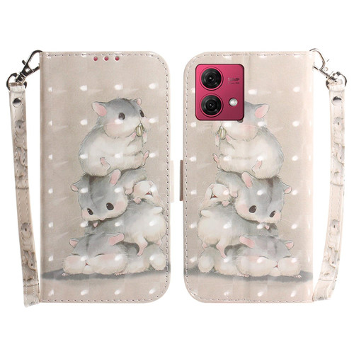 For Motorola Moto G84 3D Colored Horizontal Flip Leather Phone Case(Squirrels)
