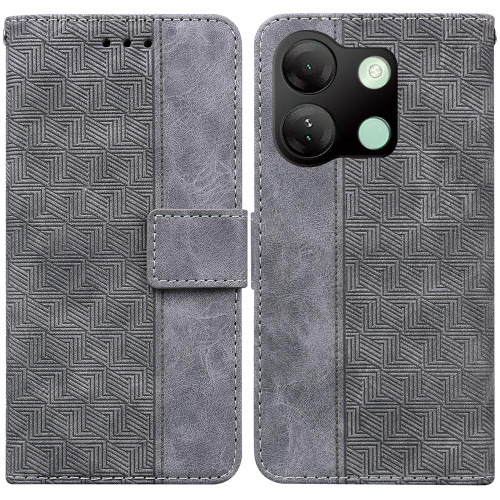 For Infinix Smart 7 HD Geometric Embossed Leather Phone Case(Grey) For Infinix Smart 7 HD Geometric Embossed Leather Phone Case(Grey)