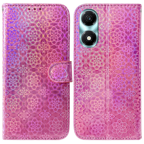 For Honor X5 Plus / Play 40C Colorful Magnetic Buckle Leather Phone Case(Pink) For Honor X5 Plus / Play 40C Colorful Magnetic Buckle Leather Phone Case(Pink)