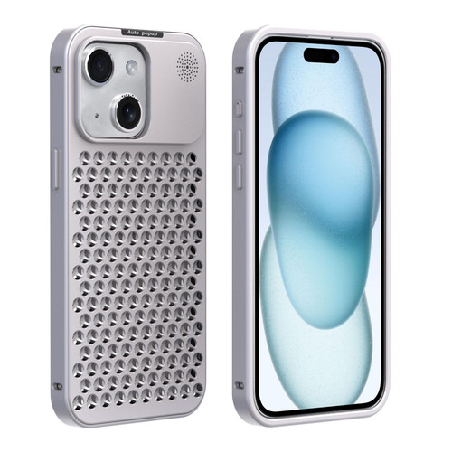 For iPhone 15 Plus R-JUST RJ58 Aromatherapy Metal Cooling Phone Case(Silver)