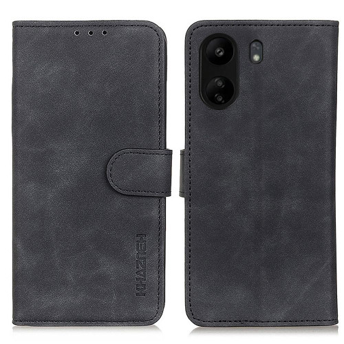 For Xiaomi Redmi 13C KHAZNEH Retro Texture Flip Leather Phone Case(Black)