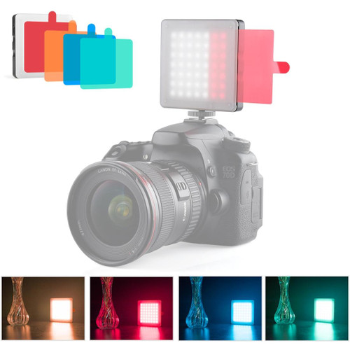 YELANGU Portable 49 LEDs Phone Photography Fill Light with 6 Color Filters (Black)