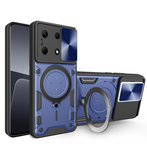 For Infinix Note 30 4G/5G CD Texture Sliding Camshield Magnetic Holder Phone Case(Blue) For Infinix Note 30 4G/5G CD Texture Sliding Camshield Magnetic Holder Phone Case(Blue)