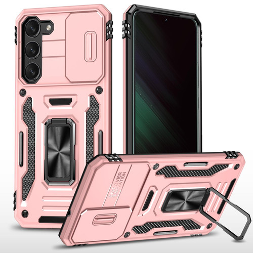For Samsung Galaxy S24+ 5G Armor PC + TPU Camera Shield Phone Case(Rose Gold)