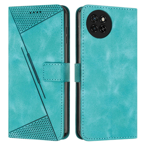For itel S23 Dream Triangle Leather Phone Case with Long Lanyard(Green)