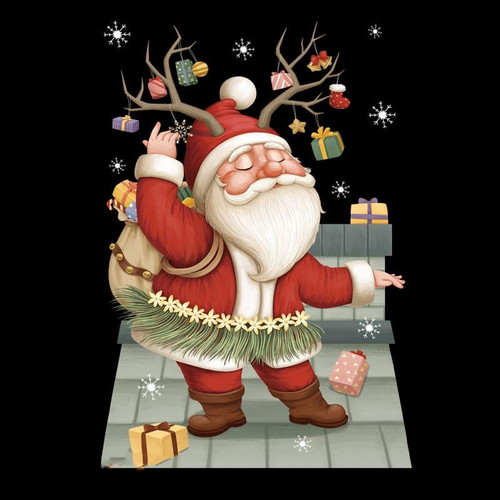 Christmas Window Decoration Poster Santa Claus Elk Snowflake Glass Wall Stickers, Style: SD-2203 30x45cm