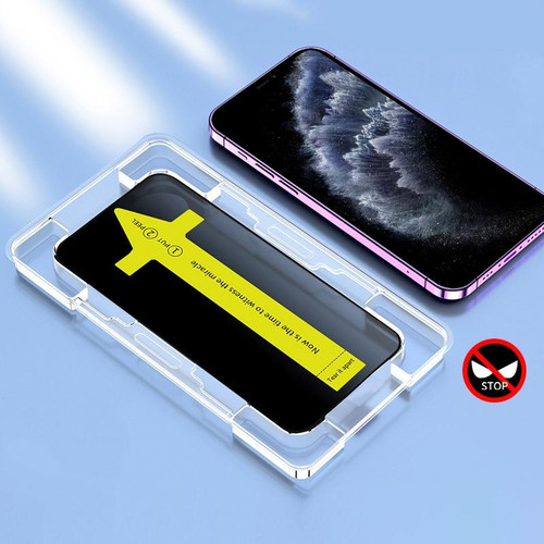 For iPhone 11 Pro Max / XS Max Anti-peeping Fast Attach Dust-proof Anti-static Tempered Glass Film