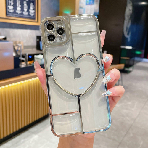 For iPhone 12 Pro Max Electroplating 3D Love TPU Phone Case(Silver) For iPhone 12 Pro Max Electroplating 3D Love TPU Phone Case(Silver)