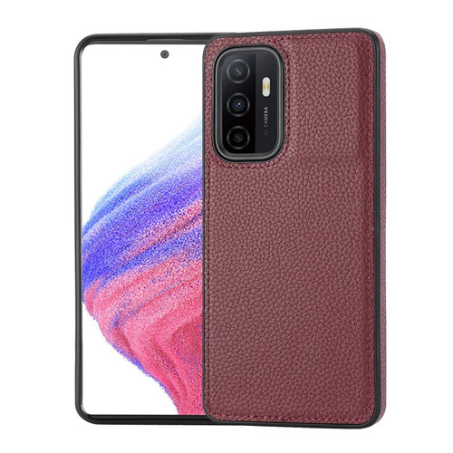 For Samsung Galaxy A53 5G Litchi Pattern Stitched Side-mounted Phone Case(Dark Red)