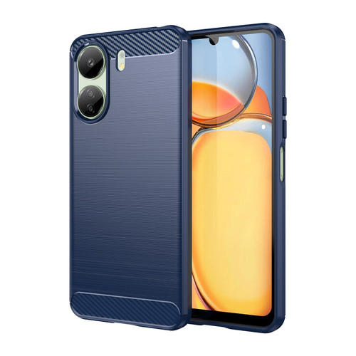 For Xiaomi Redmi 13C Brushed Texture Carbon Fiber TPU Phone Case(Blue)