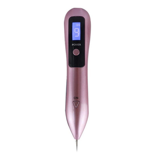 9 Gears Mole Spotting Pen LCD Home Laser Mole Spot Sweeping Beauty Instrument With Shot Light(Rose Gold)