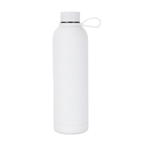 JUNSUNMAY Candy Colored Coating 304 Stainless Steel Water Vacuum Bottle, Capacity:1000ml(White)