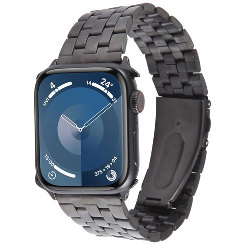 For Apple Watch SE 2023 44mm 22mm Ultra-thin Five Beads Stainless Steel Watch Band(Black) For Apple Watch SE 2023 44mm 22mm Ultra-thin Five Beads Stainless Steel Watch Band(Black)